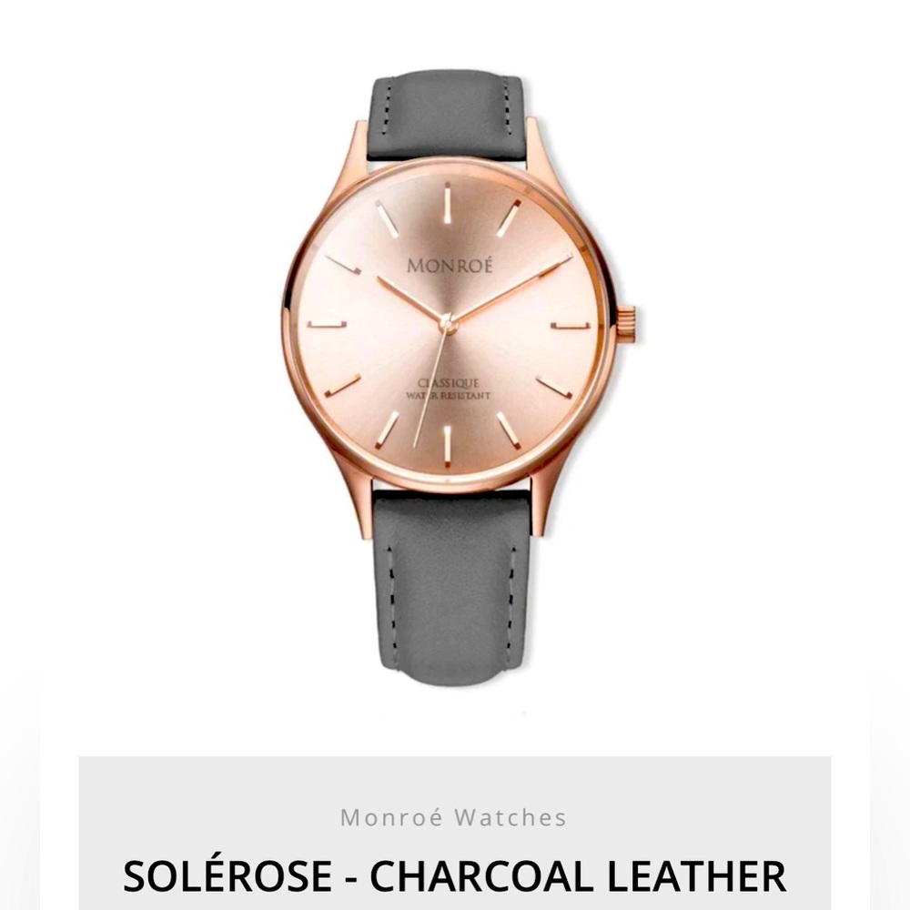 Monroe Solerose - Charcoal Leather Women’s Watch